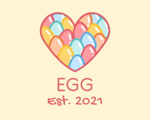 Easter Egg Heart logo design