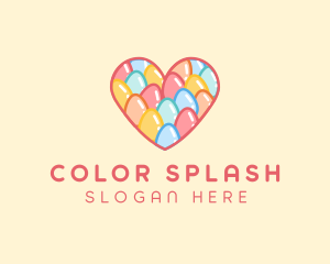 Easter Egg Heart logo design