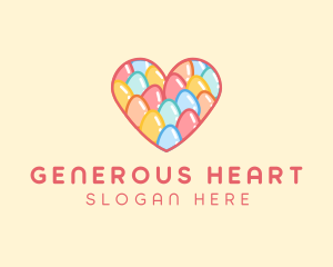 Easter Egg Heart logo design