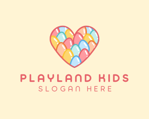 Easter Egg Heart logo design