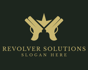 Revolver - Police Weapon Gun logo design