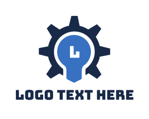 Machinery - Gear Bulb Lettermark logo design