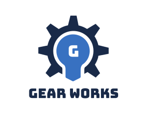 Gear Bulb Lettermark logo design