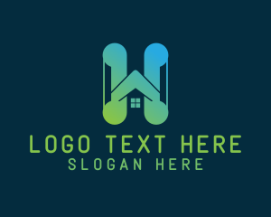 Housing - Gradient Home Letter H logo design