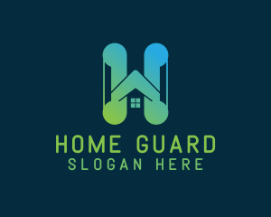 Gradient Home Letter H logo design