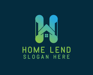 Gradient Home Letter H logo design