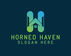 Gradient Home Letter H logo design