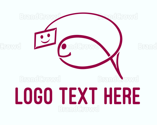 Cute Selfie Fish Logo