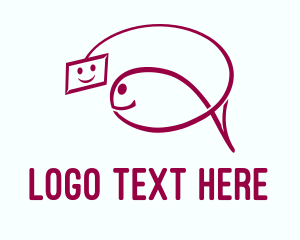 Pescetarian - Cute Selfie Fish logo design