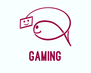 Cute Selfie Fish  Logo