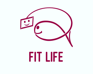 Toy Shop - Cute Selfie Fish logo design