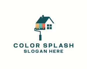 House Paint Roller logo design