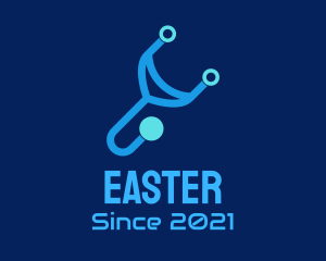 Medical Center - Blue Digital Stethoscope logo design