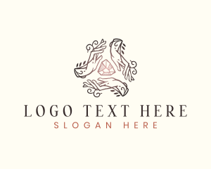 Premium - Gemstone Elegant Hand logo design