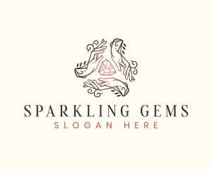 Gemstone Elegant Hand logo design