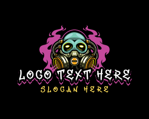 Gas - Skull Gas Mask Gaming logo design