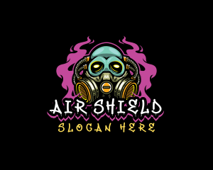 Respirator - Skull Gas Mask Gaming logo design