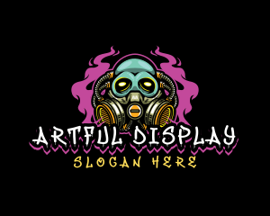 Skull Gas Mask Gaming logo design