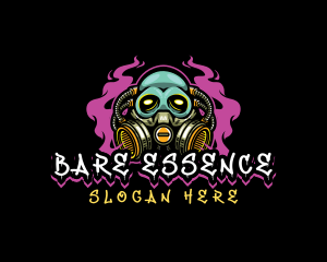 Skull Gas Mask Gaming logo design