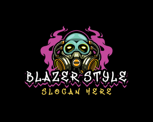 Skull Gas Mask Gaming logo design