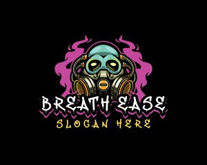 Skull Gas Mask Gaming logo design