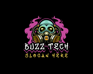 Skull Gas Mask Gaming logo design