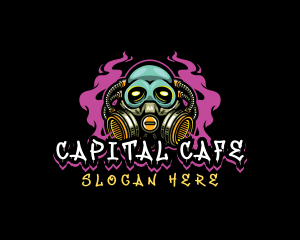 Skull Gas Mask Gaming logo design