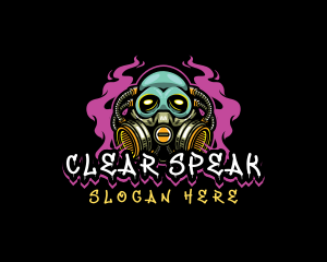 Skull Gas Mask Gaming logo design