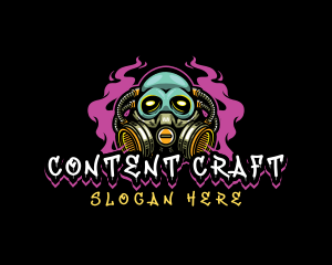 Skull Gas Mask Gaming logo design