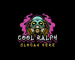 Skull Gas Mask Gaming logo design