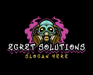 Skull Gas Mask Gaming logo design