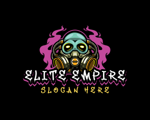 Skull Gas Mask Gaming logo design