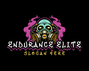 Skull Gas Mask Gaming logo design