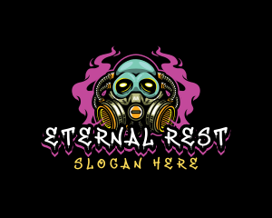 Skull Gas Mask Gaming logo design