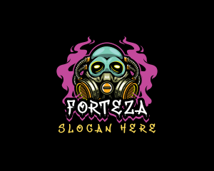 Skull Gas Mask Gaming logo design