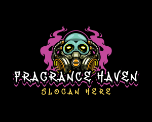 Skull Gas Mask Gaming logo design