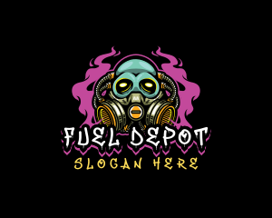 Gas - Skull Gas Mask Gaming logo design