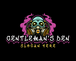 Skull Gas Mask Gaming logo design