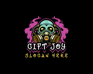 Skull Gas Mask Gaming logo design