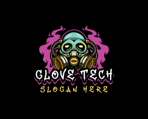 Skull Gas Mask Gaming logo design