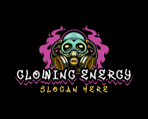 Skull Gas Mask Gaming logo design