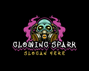 Skull Gas Mask Gaming logo design