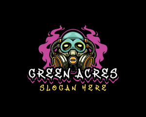 Skull Gas Mask Gaming logo design