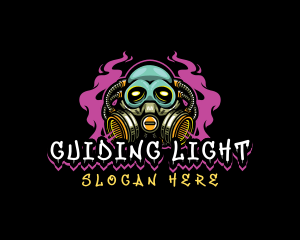 Skull Gas Mask Gaming logo design