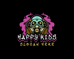 Skull Gas Mask Gaming logo design