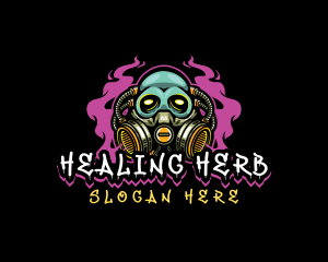 Skull Gas Mask Gaming logo design