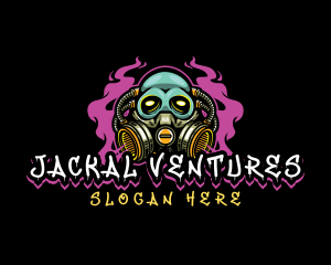 Skull Gas Mask Gaming logo design