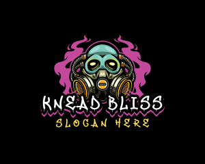 Skull Gas Mask Gaming logo design