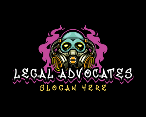 Skull Gas Mask Gaming logo design