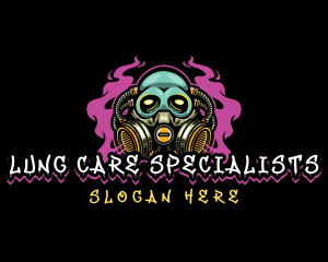 Skull Gas Mask Gaming logo design